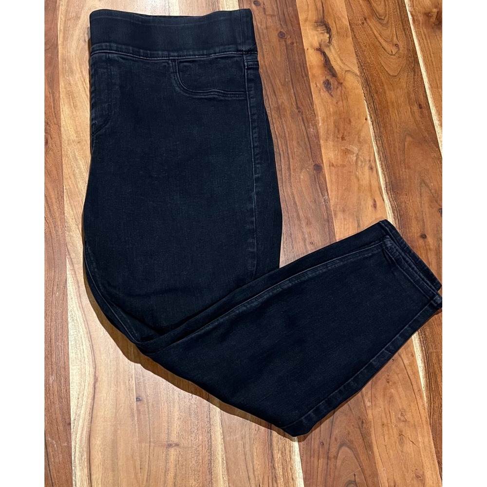 Old Navy Womens Mid-Rise Jeggings Size 20 Black Adjustable Waist Pull On Skinny
